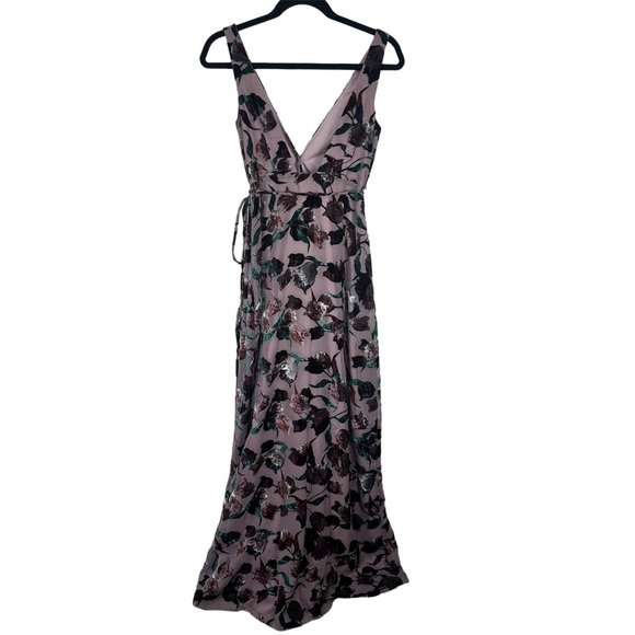 Aidan by Aidan Mattox Velvet Wrap Maxi Dress Gown - Picture 6 of 11